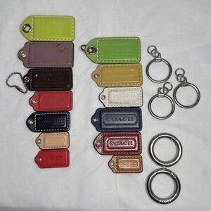 BID to PICK 1 Coach Leather or Metal or Silver Hangtags Multiple Colors Preloved